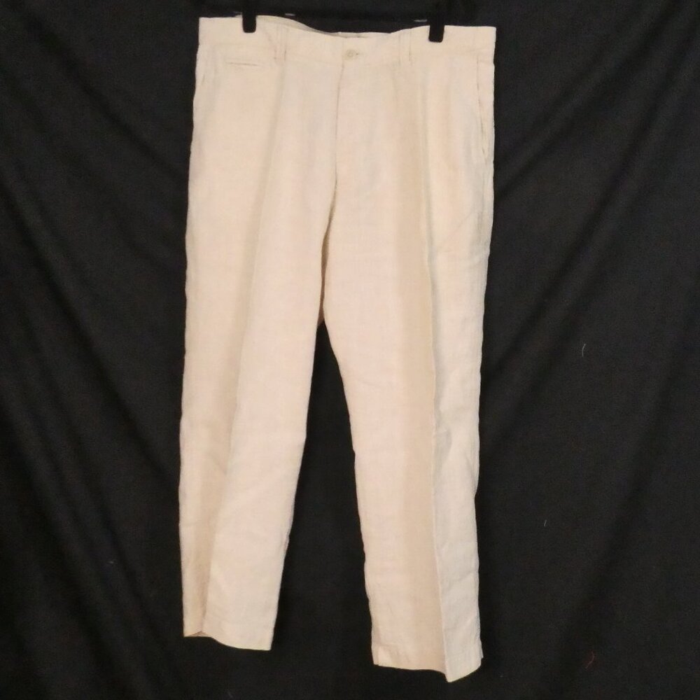 Y2K | OLD NAVY SURPLUS CO. | 36 x 30 | Classic Beige Linen Straight Leg Pants